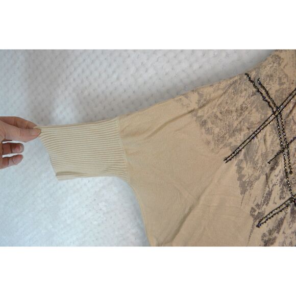 Miss Me Women's Medium Tan Dolman Sleeve Sweater - Picture 11 of 12